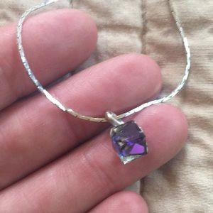 Cube crystal necklace